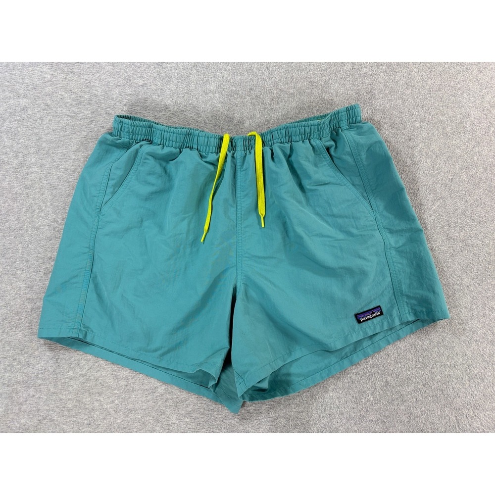 Patagonia Baggies Unlined‎ Athletic Shorts (Men's Large) Green/Blue - 4"